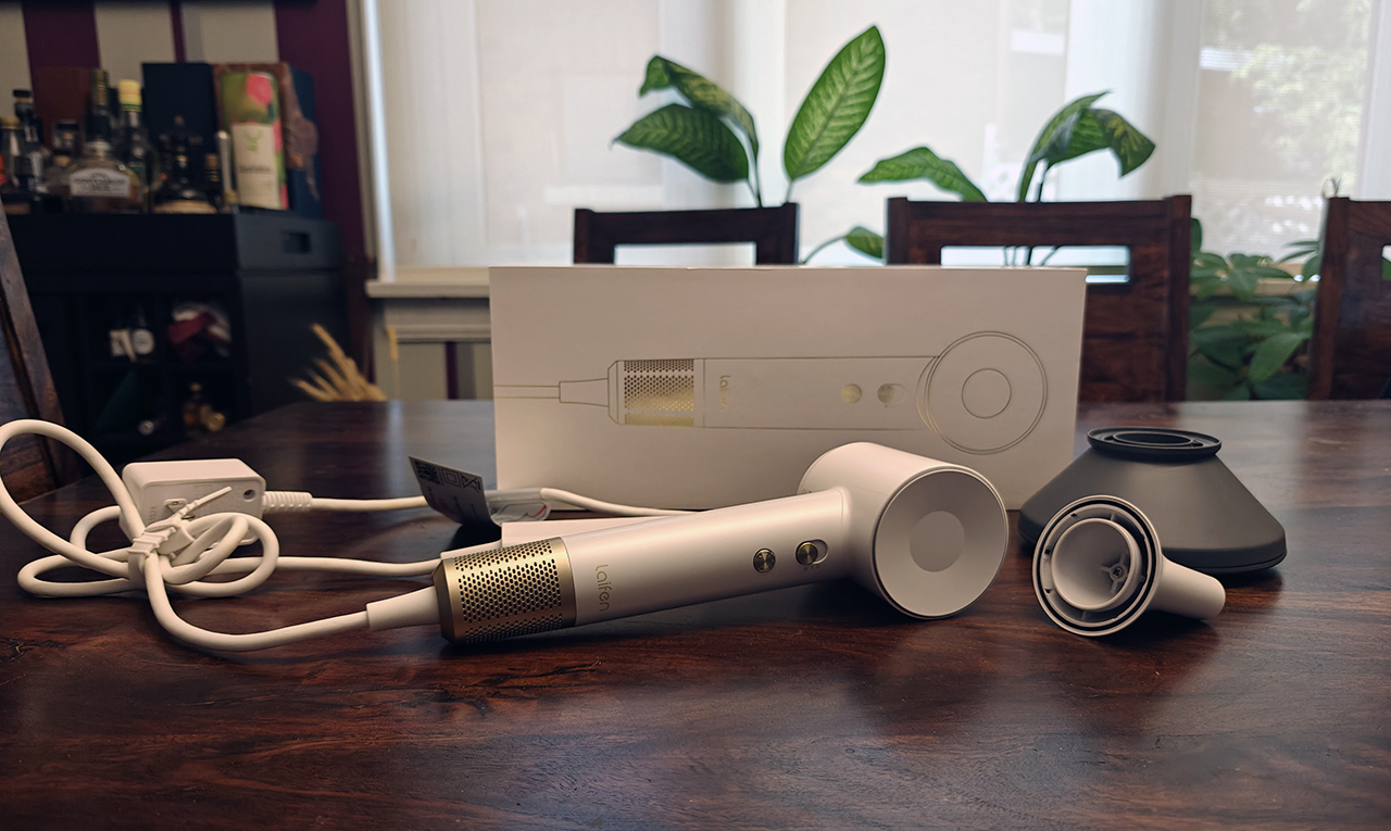 Swift Laifen hair dryer with contents