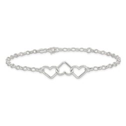 Élégante chaîne de cheville en forme de cœur, en argent sterling, avec maille en coeur